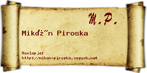 Mikán Piroska névjegykártya